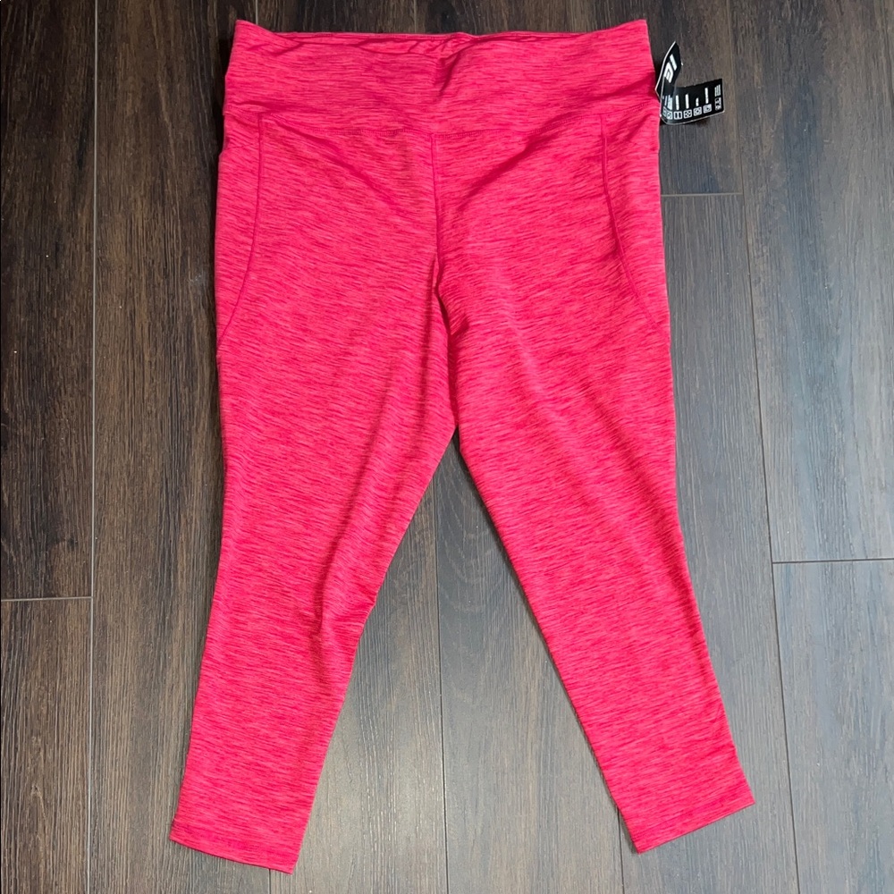 ID Ideology Plus Size High Rise Spacedye 7/8 Leggings, Crn/ Chrry/ Pnk, Sz: 2x